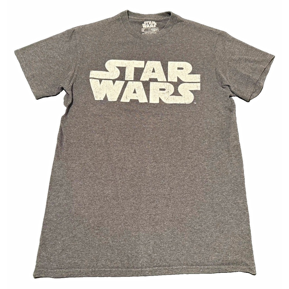 Star Wars Episode IV Logo Graphic Gray Short Sleeve T-Shirt, Size Small 2007